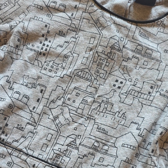 GAP Gray Patterned Long Sleeve‎ Dress - Picture 2 of 3